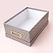American Crafts Photo Keepsake Box with Lid, Gray Geo with Rose Gold Foil, 11x7.4x4.3, Decorative Photo Storage & Memory Box