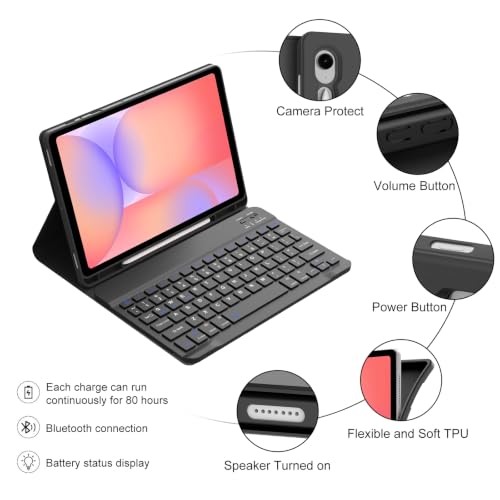 Funda con teclado Samsung Galaxy Tab S10 Lite y S9 FE con bluetooth desmontable 4