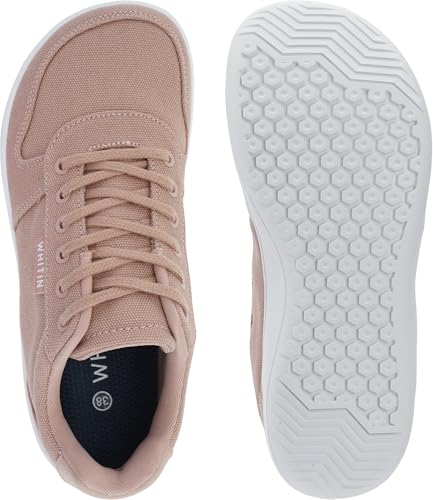 Image of WHITIN Women's Minimalist Barefoot Shoes Wide Toe Box W882 | Natural Toe Freedom, Zero Drop Balance, Flexible Thin Sole, Lightweight Canvas Comfort, Daily Walking