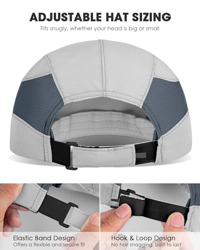 Image of GXCROR Running Hat for Men Women Quick-Dry Baseball Cap UPF50+ with Breathable Mesh, Adjustable Hook & Loop for Outdoor
