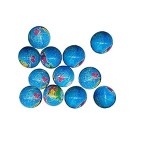 Sohapy 2.48” Mini Squeezable Globe Stress Balls,Tension Reliver Balls,Party Favor,Soft PU Globe Ball,Earth Pattern,Party Toys