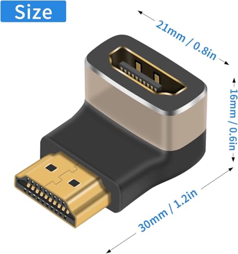Image of 8K HDMI 2.1 Extender Adapter, 90 Degree Upward Angle Male to Female HDMI Adapter Extender Compatible with TV, Ro-ku, Firestick, Chrome-cast, Switch, Laptop, PC (L shape)