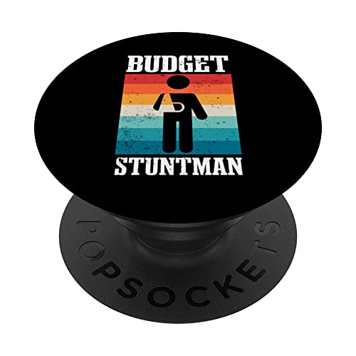 Funny Stuntman Broken Arm Elbow Wrist Injury PopSockets Swappable PopGrip, Black