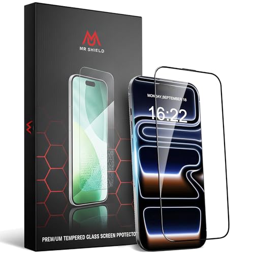 Image of Mr.Shield HD+ Screen Protector for iPhone 17 Pro, 9H Hardness Tempered Glass Screen Guard, Military Grade Protection, Easy Install, Case Friendly