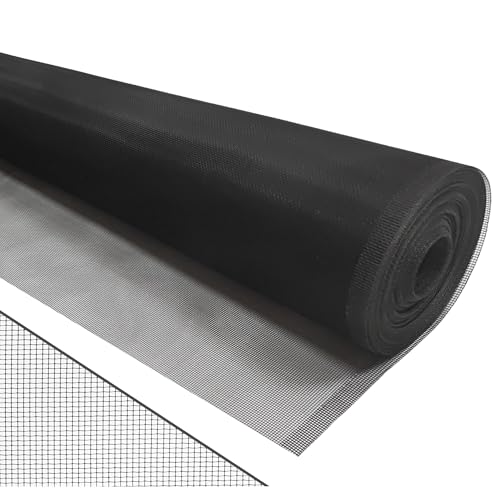 Black Aluminum Window Screen Mesh Roll 48 in x 100 ft, 18x16 Mesh