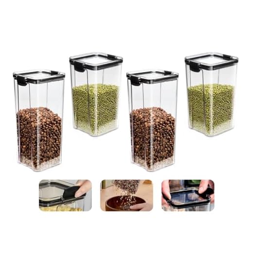 Plasnorthon, Kit 4 Potes Acrílico Herméticos Com Tampa 1L 2,2L Mantimentos