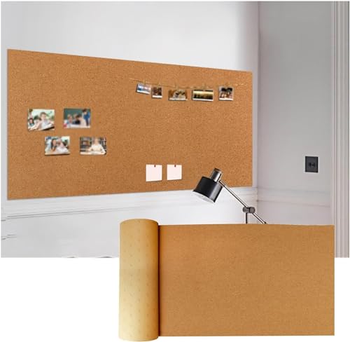 LNNW Samoprzylepna rolka z korka, biuro szkoła DIY dekory bezramowy biuletyn korkowy w arkuszach papieru tablica korkowa (Color : Brown, Size : 1.22x6.56m(8MM))