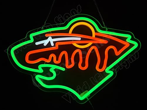 Queen Sense 16"x8" Go Minnesotas Sports Wild LED Neon Sign for Wall Decor USB Powered Dimmable LED Lights Signs BH1567