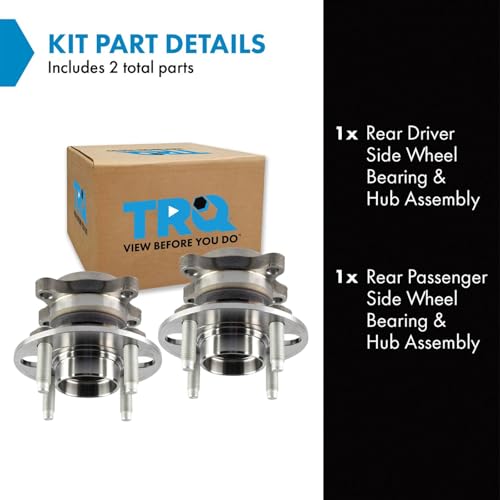Image of TRQ Rear Left and Right Wheel Bearing and Hub Assembly Set 2 Piece Compatible with 2016-2021 Chevrolet Spark