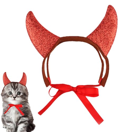 Chifres de diabo para gatos - chifres de feltro para animais de estimação | Chifres de diabo portáte
