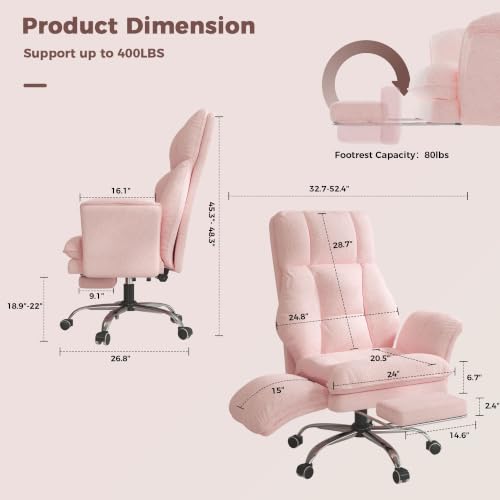 Image of Big and Tall Office Chair, Flip Armrests for Pets & Cross Legged Sitting