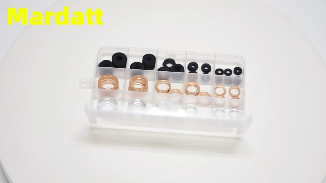 Image of 150Pcs Aluminum & Copper Oil Drain Plug Washers & Seals with Rubber Flat Washers, Compatible with Toyota /Audi /BMW (M10 M12 M14 M16 M18)