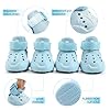 DOGOYS Dog Shoes, Dog Sandals for Hot Pavement, Non-Slip Waterproof Dog Booties for Winter Snowy Day and Summer, Adjustable Straps Easy-Clean Beach Outdoor Pet Boots Rugged Sole-4Pcs Blue