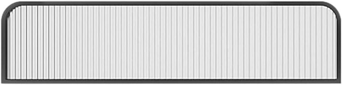 Cloison de séparation verre acier noir 35x120 cm pour bureau et salle à manger moderne