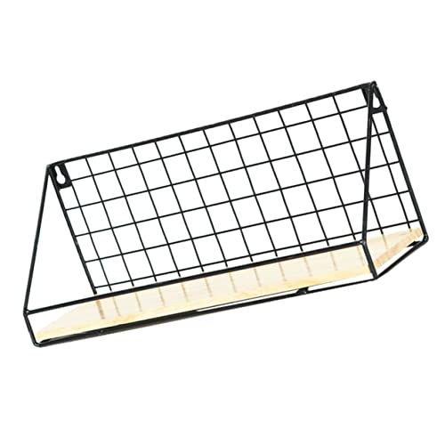 SOLUSTRE 1Pc Heart Shape Wall Mounted Storage Rack Large Iron Art Hanging Organizer for Home Dorm Punch Design for Bathroom Kitchen Black