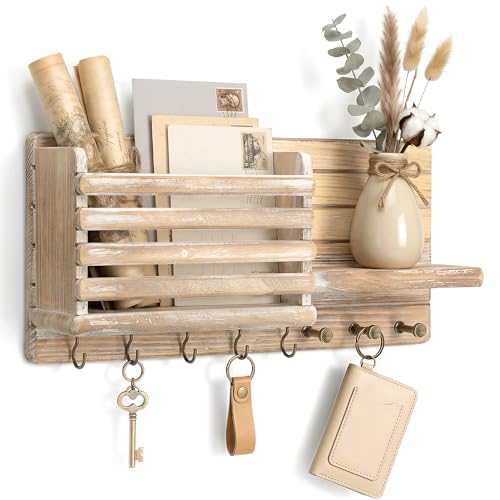 Rebee Vision Pine Wood Key Holder Wall Mount for Home