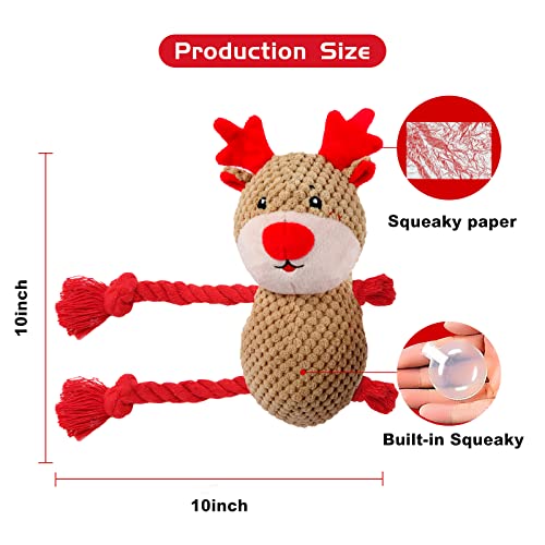 Keeric Christmas Squeaky Dog Toy, Plush Stuffed Toy For Dog Puppy, Durable Chew Bite Toys For Small Medium Large Dogs, Durable Interactive Pet Toy For Aggressive Chewers With Crinkle Paper #TOP6