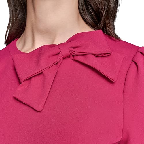 Image of Karl Lagerfeld Women's A-line Crew Neck Scuba Crepe Dress