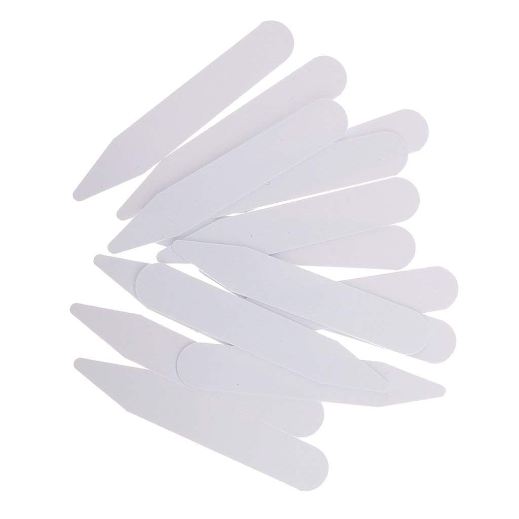 M Fabrics White Plastic Collar Stays Bones Reinforcements Collar Stiffeners for Men's Shirts Formal Dress Accessories Pack of 20 Durable Stays