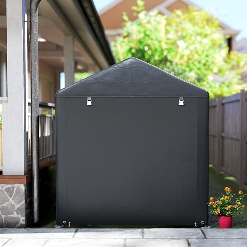 Outsunny 5.2 x 7.2 ft Portable Shed Outdoor Waterproof Cover Black — view 7