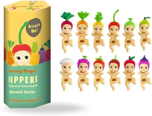 Sonny Angels Hippers Fruit Serie Cosecha Frutas y Verduras, Mini Figuras Anime para Teléfono, Ordenador, Figurita Decorativa Bebé, Hippers Harvest con Pegatina, Adorno,Blind Box, Colección Aleatoria