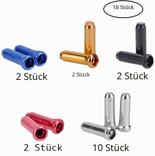 10 x Fahrrad Universal Schaltzug mit 10 x Endhülsen Endkappen aus Stahl Schaltseil Set für Fahrrad Rennrad 1.2mm 2.05m