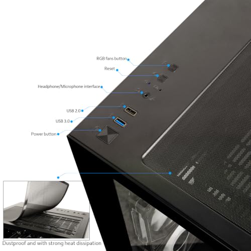 Image of Gaming PC Desktop Computer, GeForce RTX 3050 8GB GDDR6, Ryzen 7 4700LE | 16GB DDR4 RAM, 512GB NVMe SSD, WiFi 6 Prebuilt Tower for Gaming, Streaming, Content Creation, Home Office & Students
