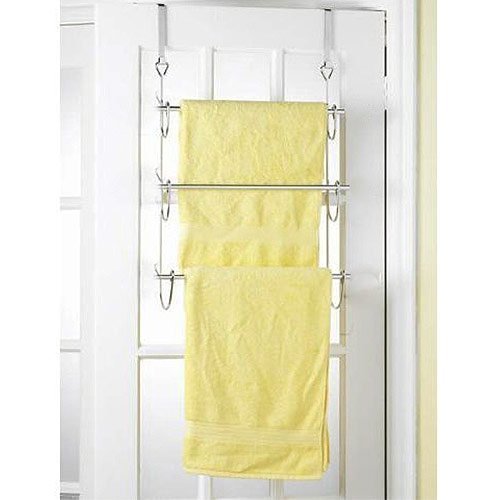 Www.choicefullshop.com Silver Chrome Finish 3 Tier Over Door Towel Rail Hanger By