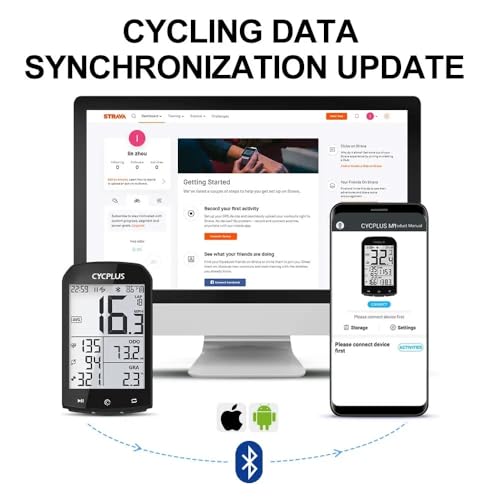 CYCPLUS - COMPUTADOR DE BIKE GPS SEM FIO - velocímetro impermeável, velocimetro e odômetro ANT, blue