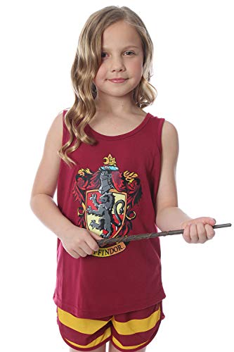 Harry Potter Big Girls' Hogwarts House Crest Racerback Tank And Shorts Pajama Lounge Set (Gryffindor, 6/6X) #TOP5