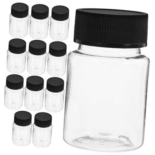 SOLUSTRE 12pcs Sampling Bottles Wide Mouth Plastic Bottles for Liquor Powder Leakproof Screw Caps for Travel Industry