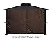APEX GARDEN Four-Side Privacy Curtain Set for 10-Ft x 12-Ft Gazebo (Brown)