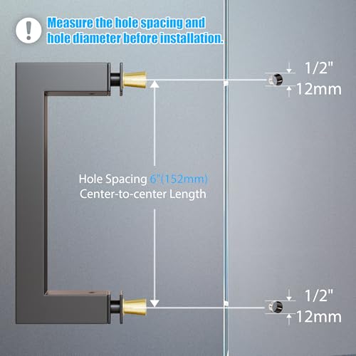 Ranbo 6" CTC Shower Door Handle, Fingerprint-Resistant E-Coated Matte Black by Ranbo - Used condition - Image 3