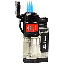 Jetline Diego Triple Torch- Cigar Lighter - Red - with Punch Cutter