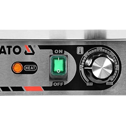 YATO Elektro Kontaktgrill geriffelt 2200W Gusseisen Grillplatte Gastro Imbiss Steakgrill – Bild 8