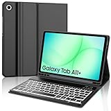 【Galaxy Tab A11 Plus Clavier Rechargeable】Ce clavier sans fils ultra-fin pour Samsung Tab A11+ se fixe à l'étui de la tablette A11 Plus grâce à un aimant, vous permettant de le retirer facilement à tout moment. Sa batterie lithium-ion haute qualité intégrée avec mode économie d'énergie offre au moins 120 heures d'autonomie en continu et 120 jours en veille avec une charge complète.