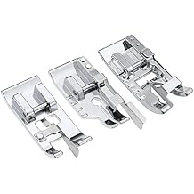 TISEKER 3 Pcs Sewing Machine Presser Foot Set of 1/4 inch Quilting Patchwork, Stitch in Ditch and Overcast Presser Foot for All Low Shank Snap-On Singer, Brother, Babylock, Euro-Pro