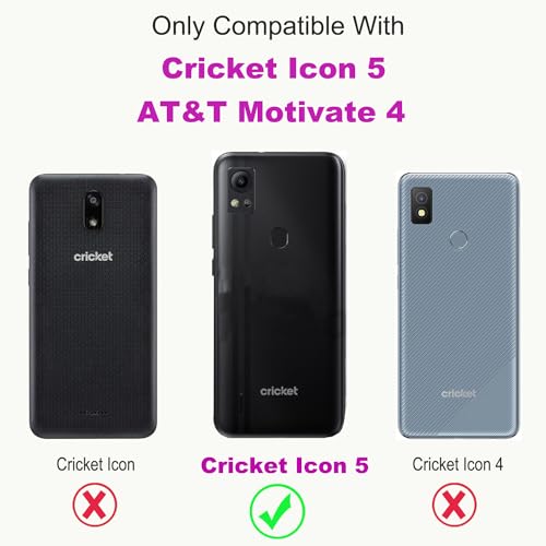 IUQXU for Cricket Icon 5/AT&T Motivate 4 Wallet Case with Screen Protector [RFID Blocking] Leather Case Card Holder Kickstand Cell Phone Cover for Cricket Icon5 -Green