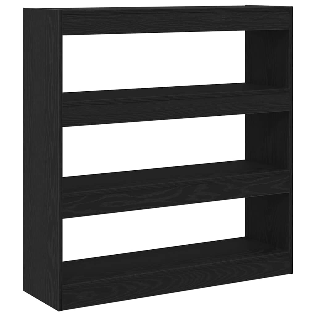 Hothingwell Estanteria 3 Niveles 100x30x103 cm Roble Negro | Madera elaborada, estantes en cubo, diseno moderno, para salon oficina estudio