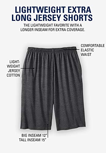 KingSize Men's Big & Tall Lightweight Extra Long Jersey Shorts2