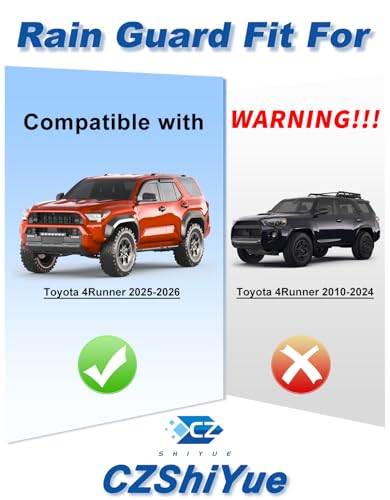 Image of Tape-on Rain Guards Fit for Toyota 4Runner 2025 2026 Extra-Thick Window Rain Guard Window Deflectors Window Vent Visors Vent Shades Exterior Car Accessories-4PCS