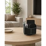 Remote Control Holder, 360° Rotating PU Leather Desk Organizer - Image 2