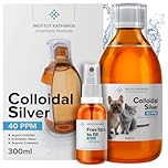 Flacon & Spray Argent Colloïdal Anti Démangeaison Tout-en-1 pour Chien & Chat : Antibiotique & Soin (Nettoyant, Cicatrisant, Désinfectant) & Problèmes (Aoutat, Gale, Dermatite, Teigne, Hot Spot)
