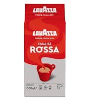 Lavazza, Qualità Rossa, 1 Kg, Ground Coffee, Ideal for Moka Pots, with Aromatic Notes of Chocolate and Dried Fruits, Arabica and Robusta, Intensity 5/10, Medium Roasting