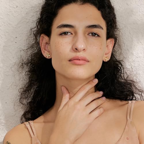 Mchic Cubic Zirconia Earrings for Women Trendy: 18k Gold/Silver Plated Hypoallergenic CZ Stud Earrings for Women Dainty Tiny Diamond Studs Minimalist Simple Earring for Earlobe Piercing Gold Jewelry3