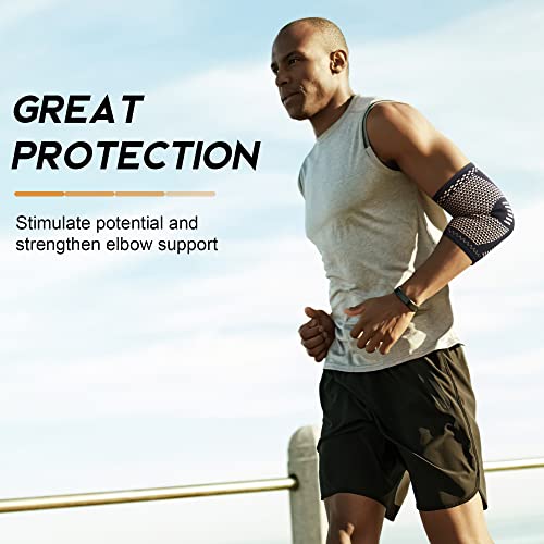 Justnard Copper Elbow Brace For Tendonitis And Tennis Elbow (1 Pair) - Elbow Compression Sleeve Support For Men & Women, Weightlifting, Workout #TOP4
