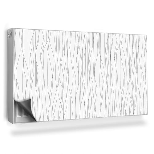 Cubierta Magnética 110x60 cm Protección contra el Polvo y Daños Protector Magnético Panel Decorativo Fácil Instalación para Radiador   Líneas orgánicas y delicadas sobre un Fondo Blanco.
