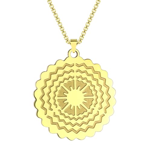 Collier pendentif disque solaire : illuminez vos tenues ternes avec un bijou étoile unique