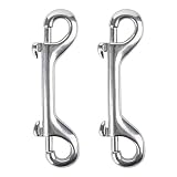 AOWESM 316 Stainless Steel Double Ended Bolt Snap Hook, Marine Grade Double End Diving Clips, Heavy