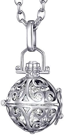 Morella Women Necklace Stainless Steel 70 cm 27,5" with Ornament Pendant for Sound Balls Ø 16 mm 0,63" in a Velvet Jewelry Bag
